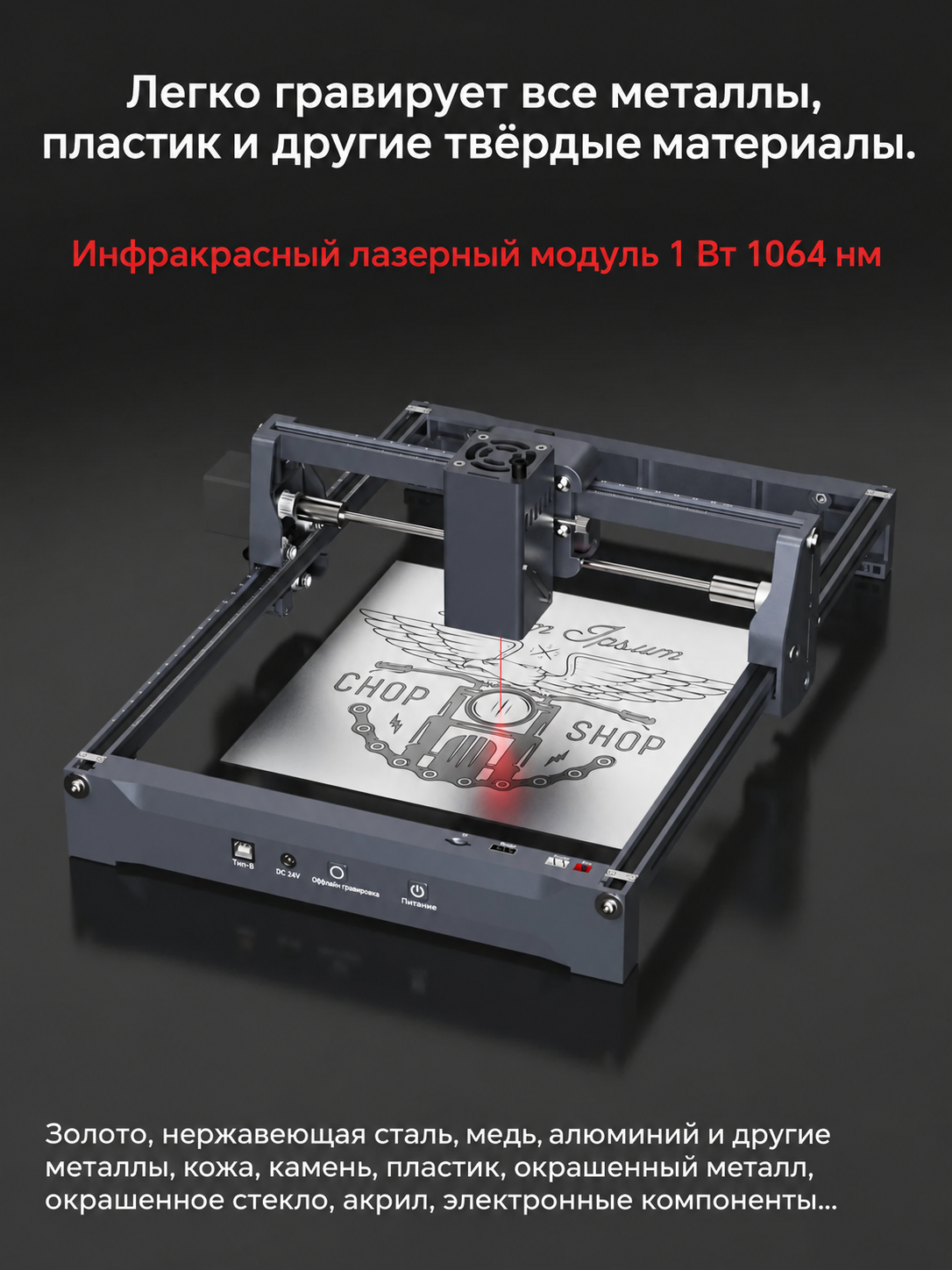 L1 Carverall 1064 нм 1 Вт Инфракрасный лазерный модуль для гравировки металла и пластика
