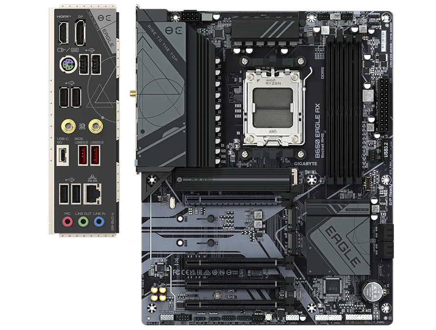 Панель ввода-вывода и плата GIGABYTE B650 EAGLE AX