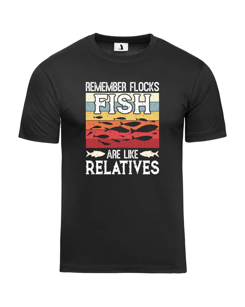 Футболка Flocks fish are like relatives unisex классического прямого кроя белая
