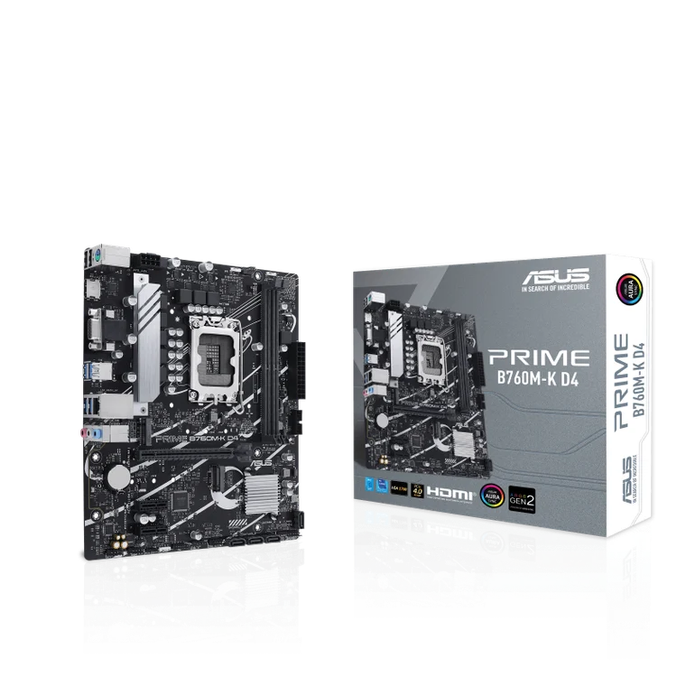 Плата ASUS PRIME B760M-K D4 и коробка