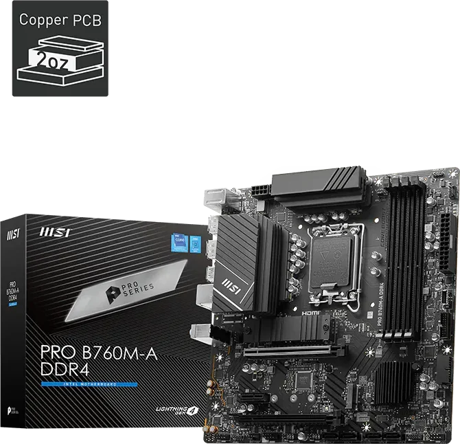 Плата MSI PRO B760M-A и коробка