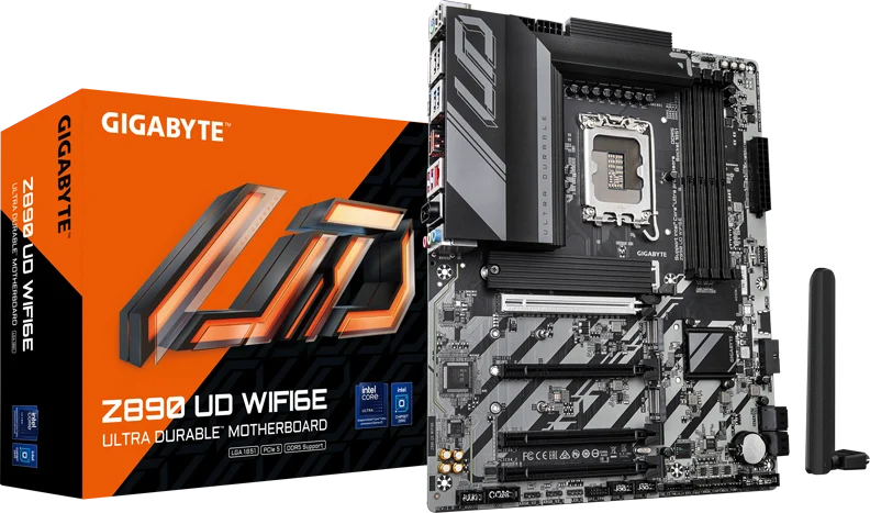 Плата GIGABYTE Z890 UD WIFI6E и коробка