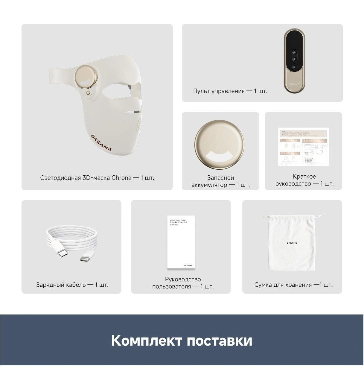 Dreame Chrona Mask-описание-10 Комплектация Dreame Chrona Mask