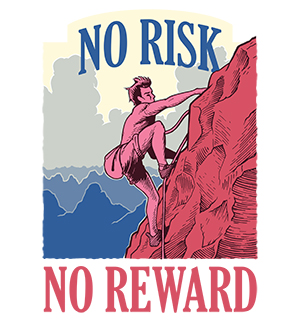 Принт со скалолазом No risk No reward Принт со скалолазом
