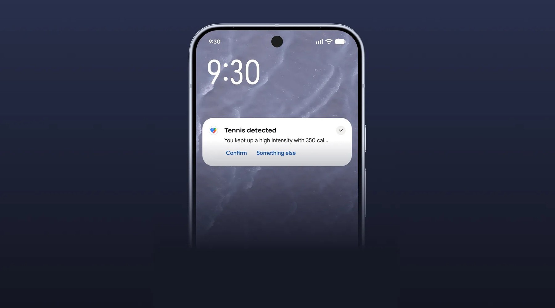 Уведомление Google Health об автоматически обнаруженной тренировке на телефоне — официальное фото Google