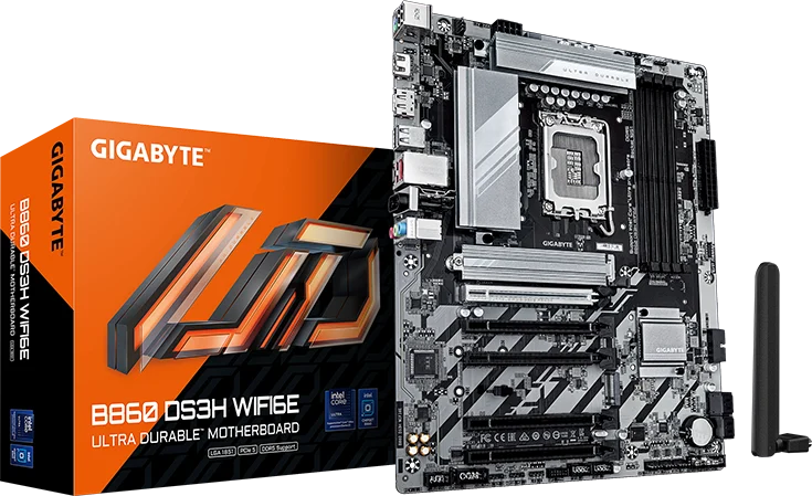 Плата GIGABYTE B860 DS3H WIFI6E и коробка