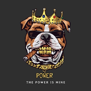 Принт с собакой The power is mine