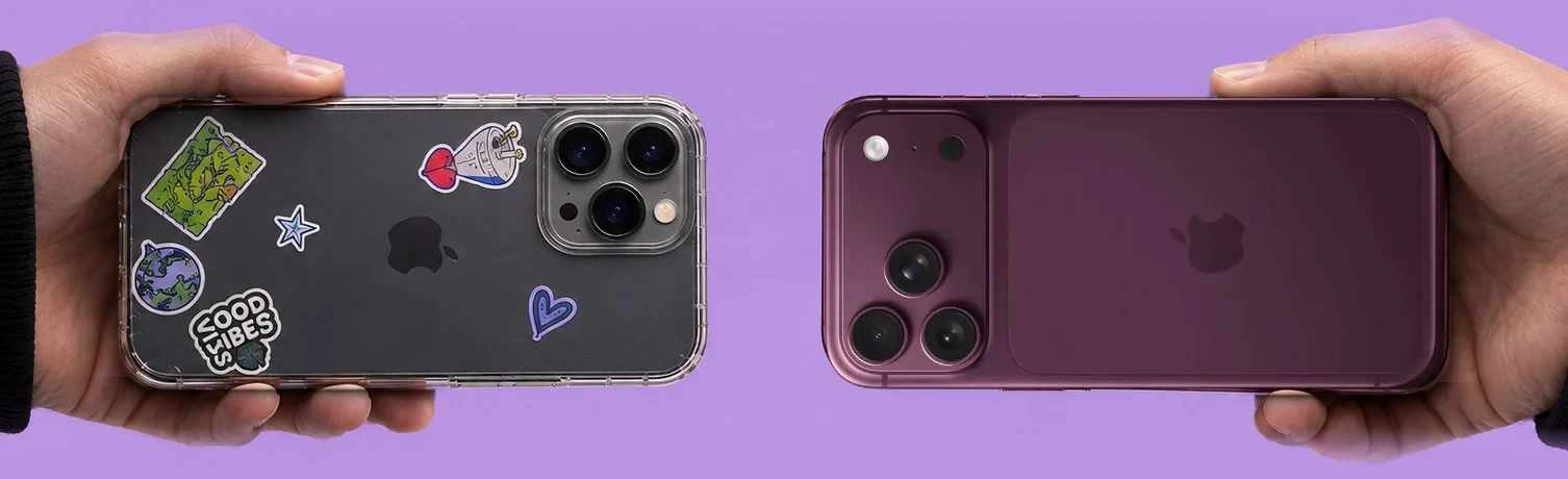 Старый iPhone в руке и новый iPhone 18 Pro