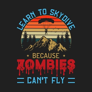 принт PewPewCat Zombies cant fly