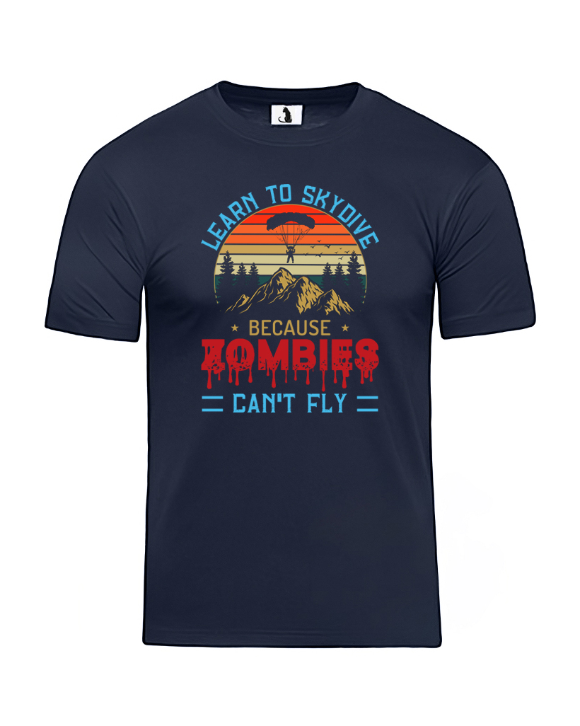 Футболка Zombies cant fly unisex классического прямого кроя