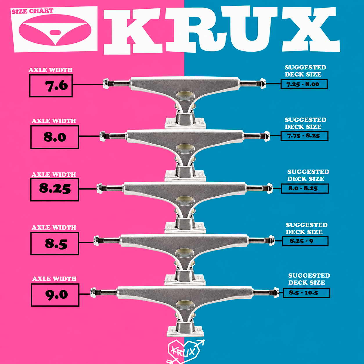 Размеры подвесок KRUX