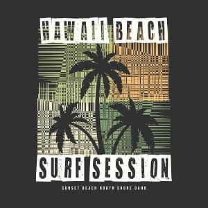 Принт Surf session Hawaii beach