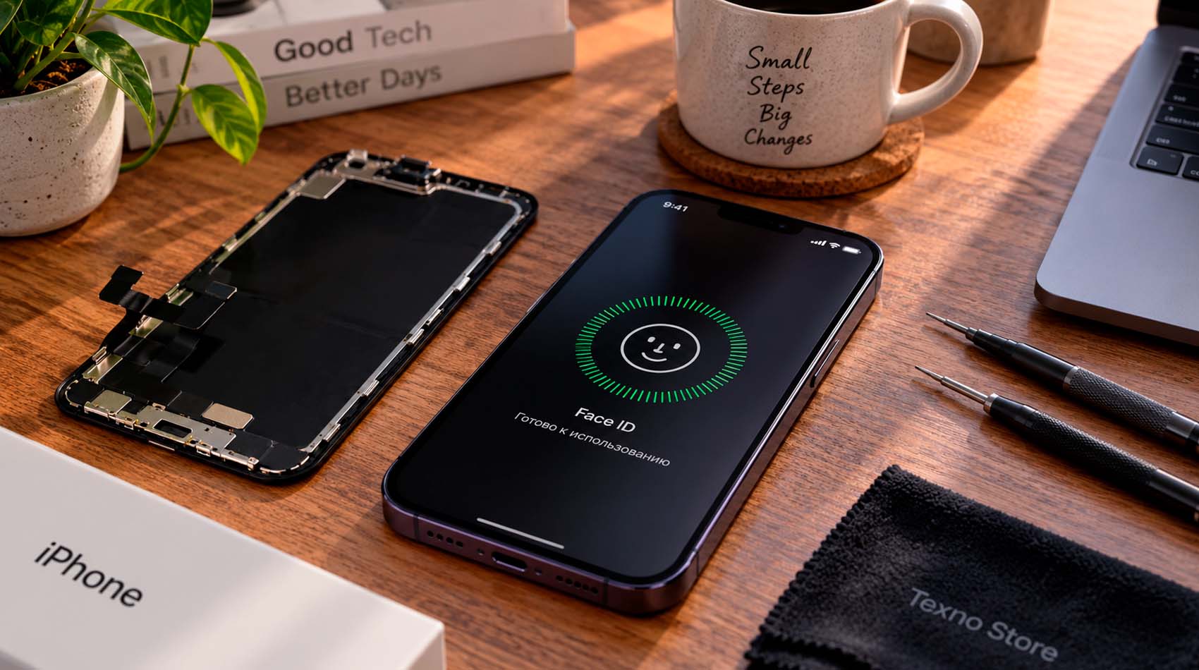 Проверка True Tone в настройках экрана iPhone после замены дисплея Проверка True Tone в настройках экрана iPhone после замены дисплея