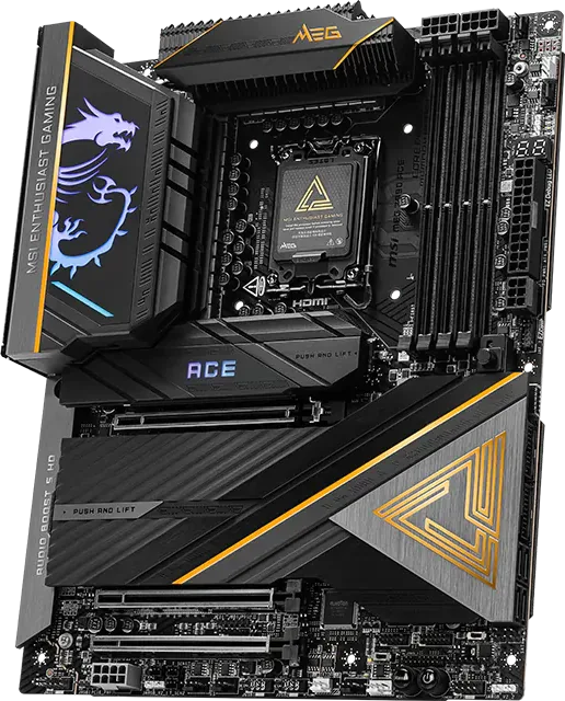 MSI MEG Z890 ACE, вид сбоку