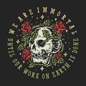 Принт с черепом We are immortal
