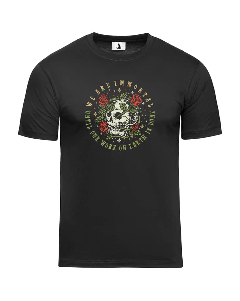 Футболка с черепом We are immortal unisex классического прямого кроя Футболка с черепом We are immortal unisex классического прямого кроя