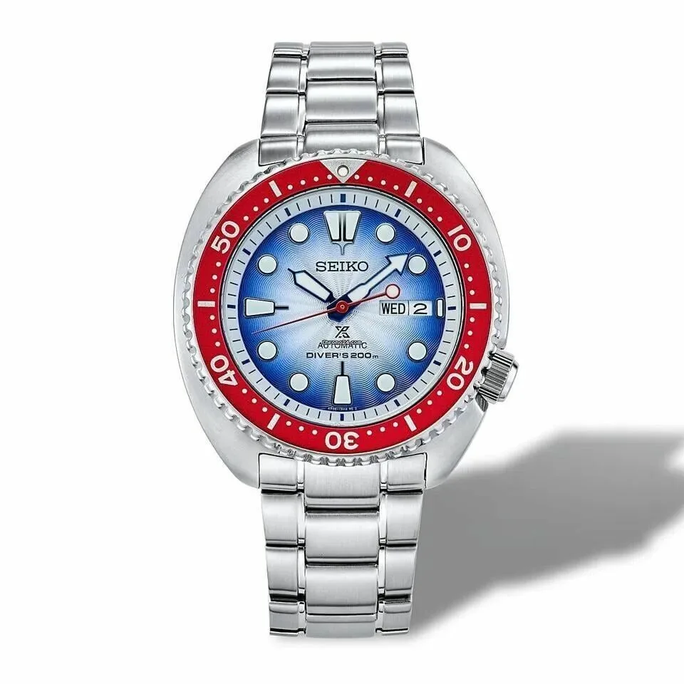 Seiko SRPL17 Bettafish &mdash; тайский лимитированный Turtle с сине-красным безелем