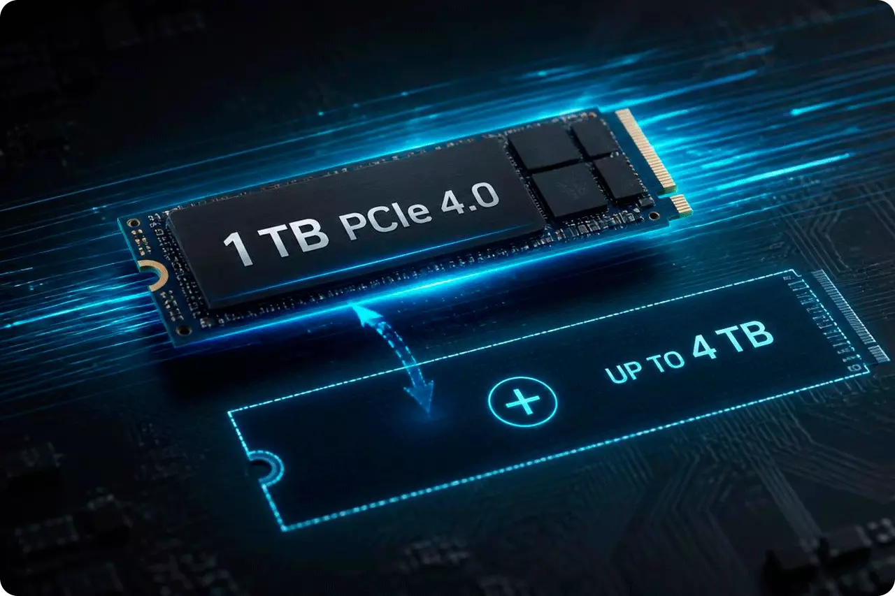 32 ГБ LPDDR5X и SSD 1 ТБ