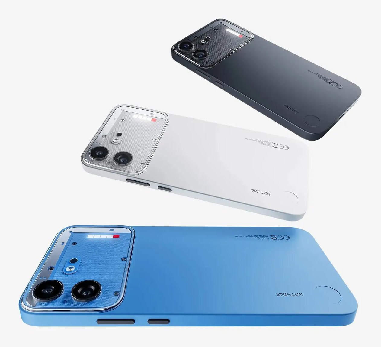 Nothing Phone (4b) чёрный белый и синий Nothing Phone (4b) чёрный, белый и синий