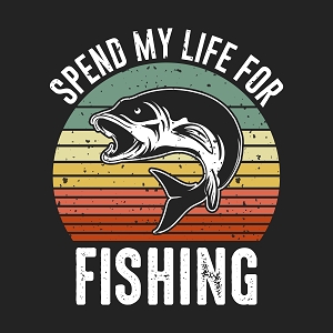принт рыбака Spend my life fishing