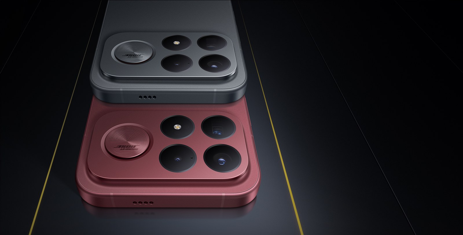 Poco F9 Ultra в цветах Black и Dark Cherry: блок камер и сабвуфер Bose — официальное фото Poco Poco F9 Ultra в цветах Black и Dark Cherry: блок камер и сабвуфер Bose — официальное фото Poco