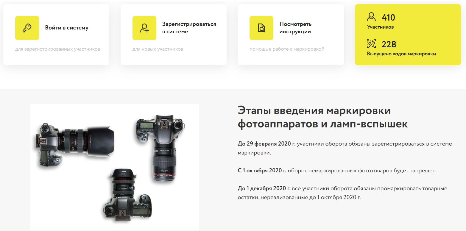 маркировка фотоаппаратов