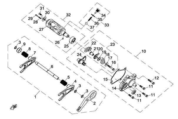 GEARSHIFT ASSY 3 X8