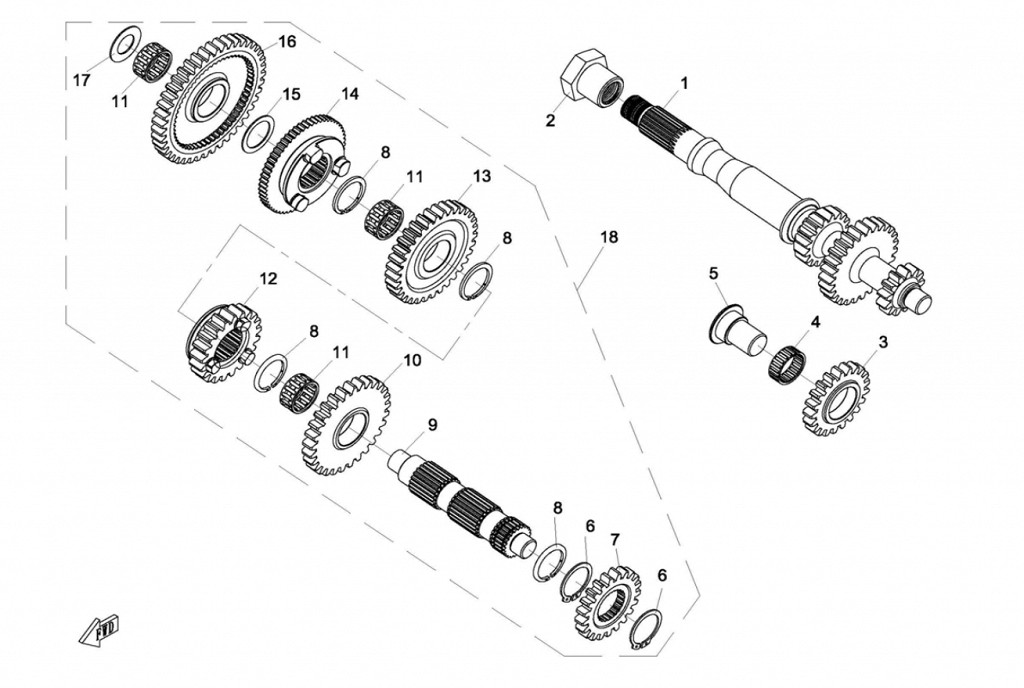 GEAR SHIFT ASSY 1 X8