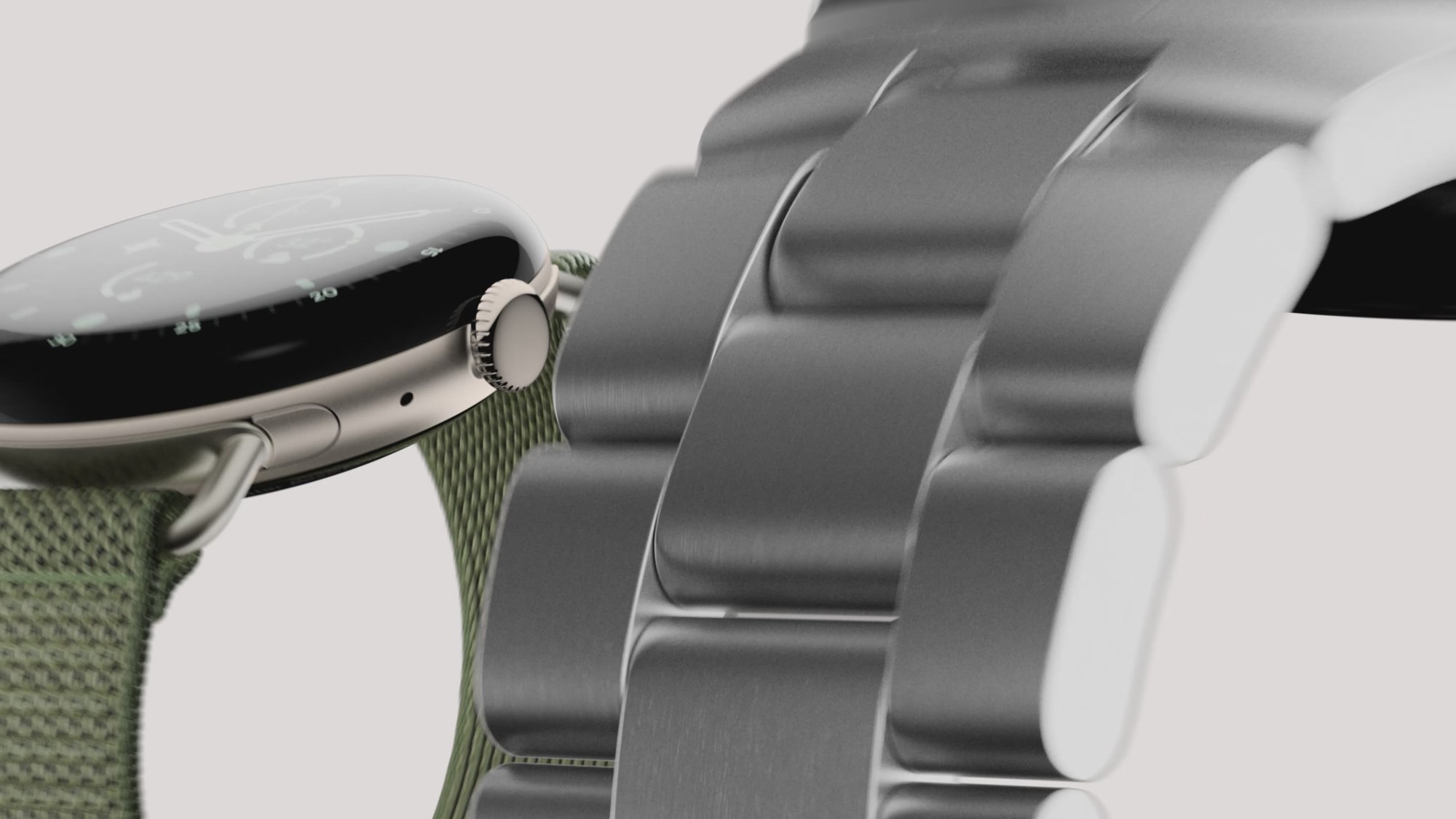 Ремешки Google Pixel Watch 5 Google Pixel Watch 5 с оливковым ремешком