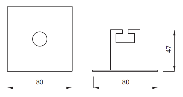 Размер встраиваемого эвакуационного светильника EYE LED Square 
