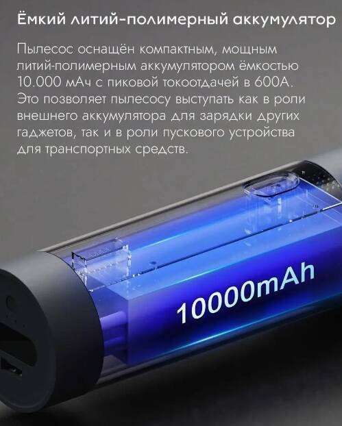 Автомобильный пылесос и зарядно-пусковое устройство Lydsto Handheld Vacuum Emergency Power Supply (YM-XCYJDY01)