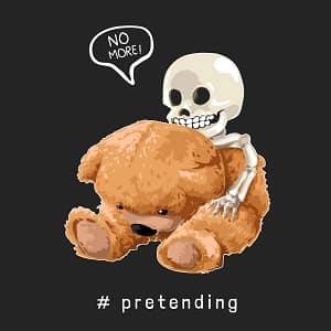 Принт с Тедди No more pretending