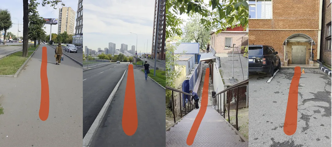 Коллаж от метро Коллаж-путь от метро