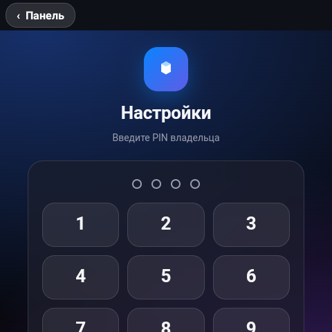 Ввод PIN-кода владельца