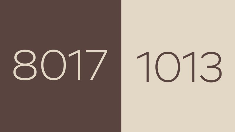 Сочетание RAL 8017 и RAL 1013 Сочетание RAL 8017 и RAL 1013
