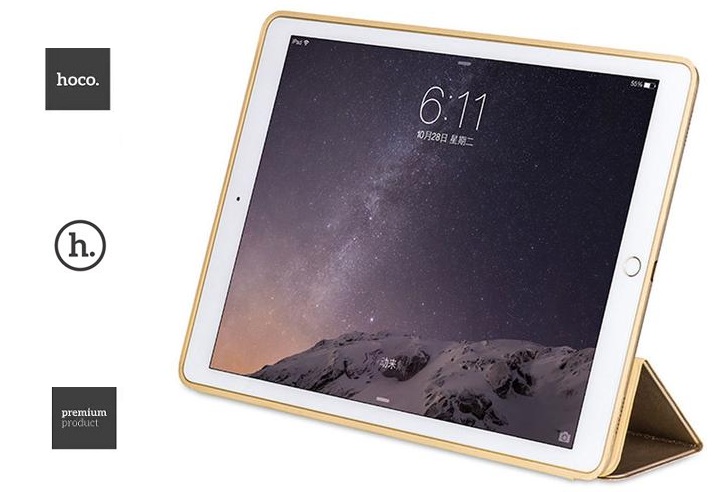 Кожаный чехол книжка-подставка премиум класса HOCO Sugar Leather Light Slim Blue для iPad Pro 12.9.