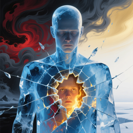 <img src="breaking-stupor-ice.jpg" alt="Person breaking free from ice stupor with inner light">