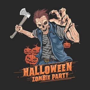 Принт Halloween Zombie party
