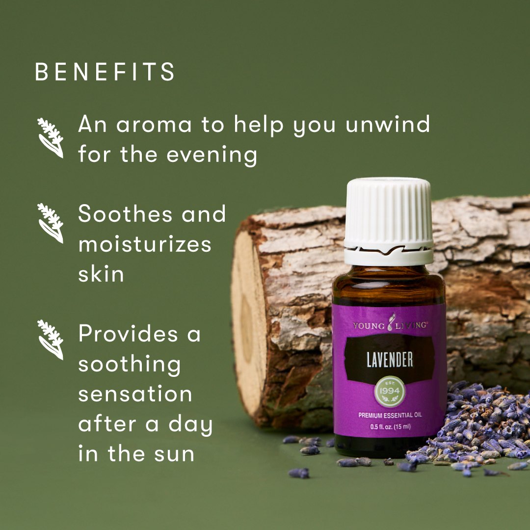 Флакон эфирного масла лаванды Young Living 15 мл с веточками лаванды