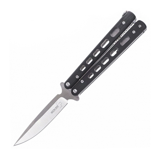 Складной нож Boker Plus Balisong 06EX002, Satin Finish 440C Steel, рукоять стеклотекстолит G-10, чёрный Складной нож Boker Plus Balisong 06EX002, Satin Finish 440C Steel, рукоять стеклотекстолит G-10, чёрный