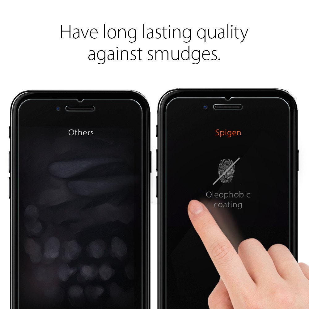 Противоударное стекло с олеофобным покрытием Spigen Screen Protector GLAS.tR SLIM HD 9H Hardness для iPhone 6 Plus / 6S Plus.