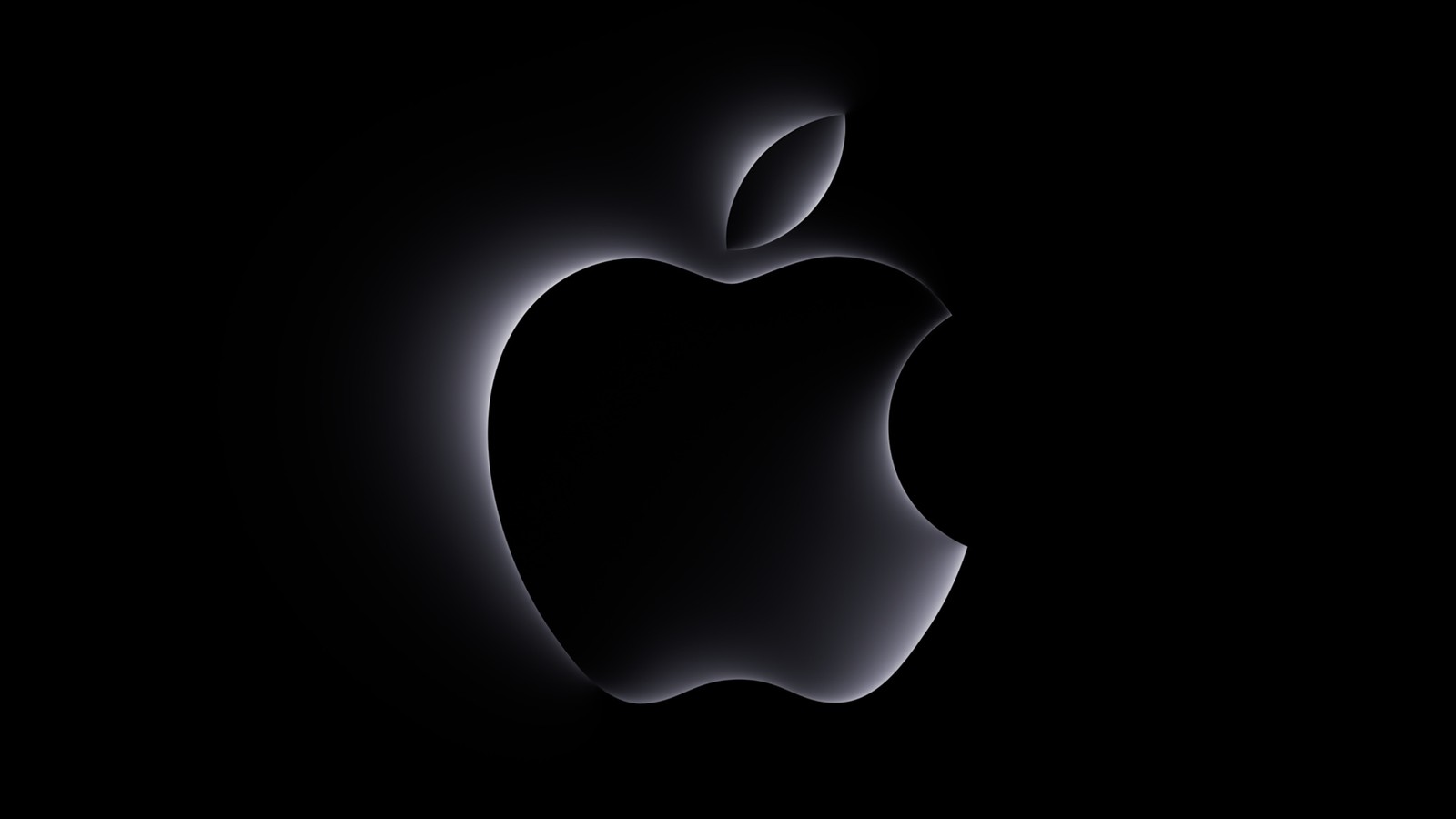 Логотип Apple на чёрном фоне Логотип Apple на чёрном фоне