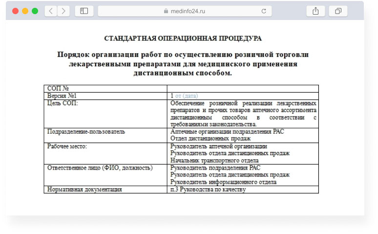 Новый СОП на сайте МедИнфо24