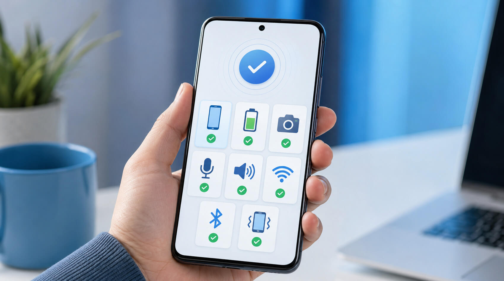 Встроенная диагностика смартфона с проверкой основных функций