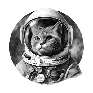 принт Кот-космонавт