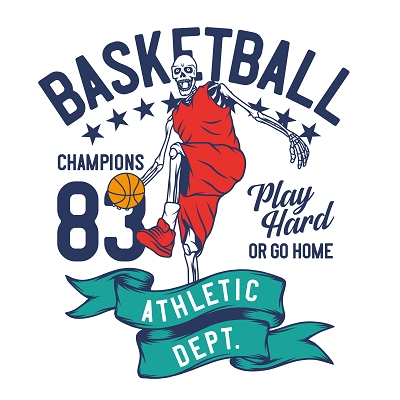 принт Basketball Play hard