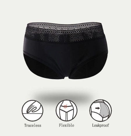 Менструальные трусы Dulcie Bikini кружева с геометрическим рисунком ромб