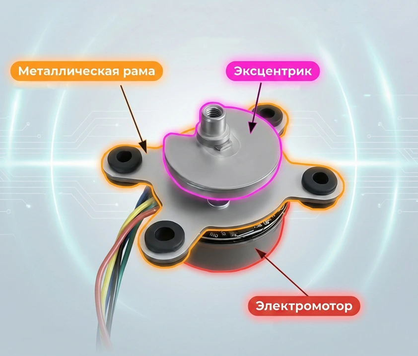 Строение электромотора перкуссионного массажёра