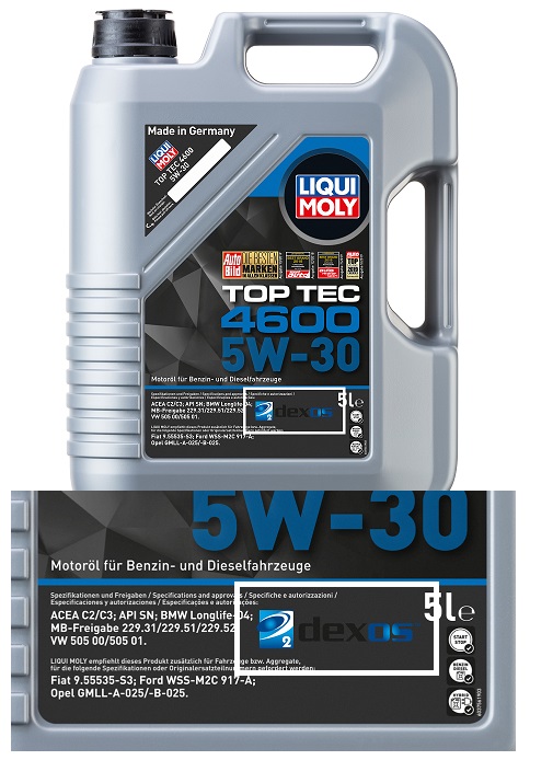 Liqui Moly Top Tec 4600 5W30 синтетическое масло для Шевролет