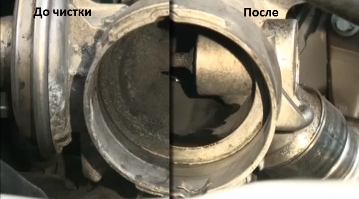До и после очистки впускного тракта